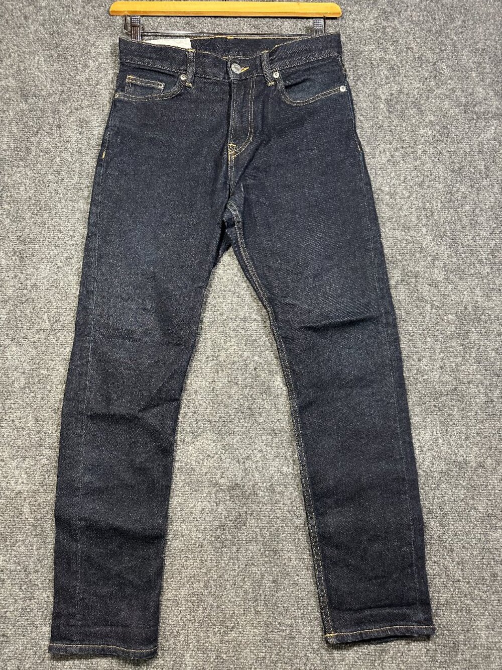 & Denim Jeans Mens 28 Slim Dark Wash Cotton Stretch Pockets Zip Fly